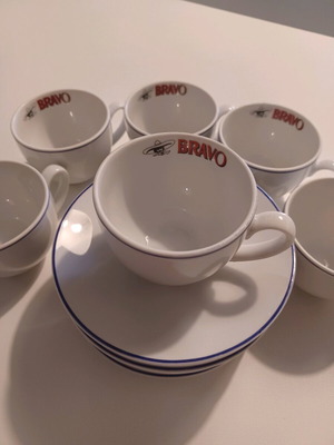 Bravo collectible coffee set with 6 cups and 6 saucers