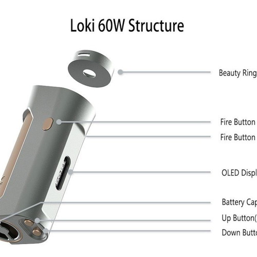 Loki Box Mod 60w by Koguovape, full black