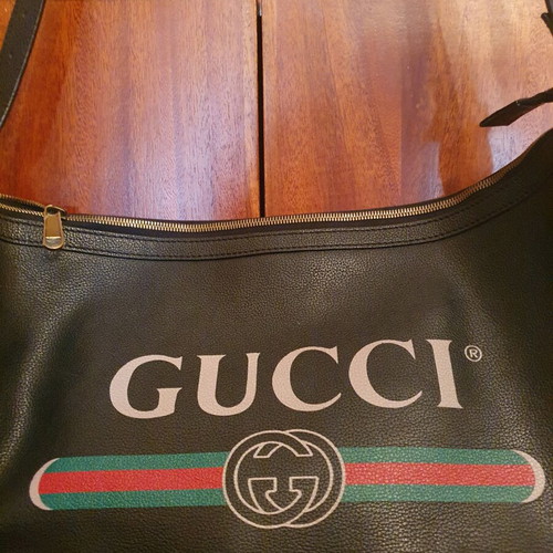Gucci bag print half moon hobo like new, black shoulder