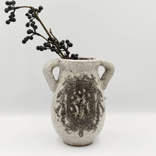 Brutalist Italian vase used, ceramic, handmade