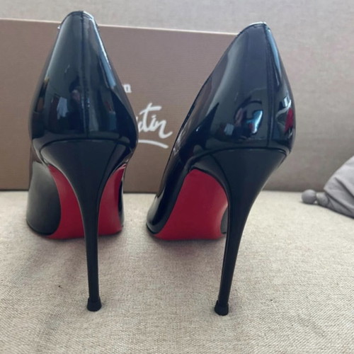 Christian Louboutin black patent leather pumps used