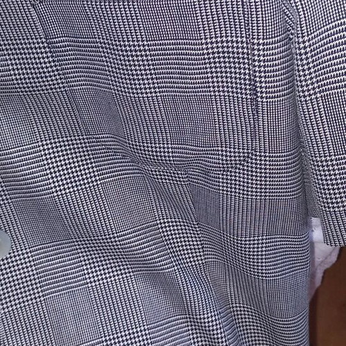 Short-sleeve jacket large elegance wool and viscose black and white check