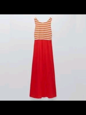 Zara maxi dress like new, red, size large