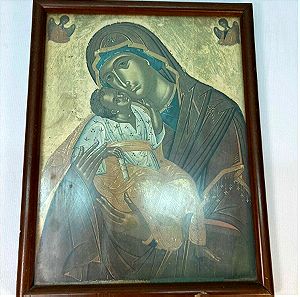 Εκκλησιαστική εικόνα Παναγίας και Ιησού Χριστού 22x17 cm