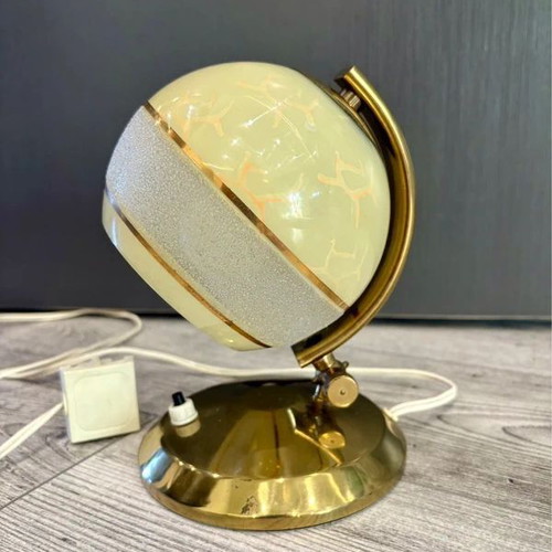 Λάμπα σατινέ γυάλινη mid century eye ball μεταχειρισμένη