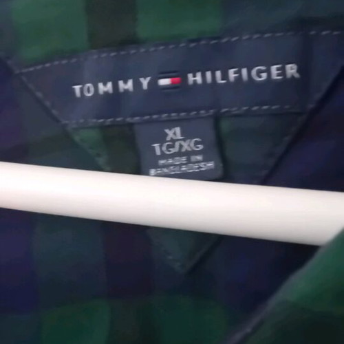 Tommy Hilfiger shirt green blue with soft loose fabric like new