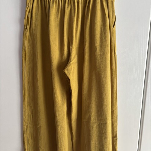 Yellow cotton palazzo pants, size M