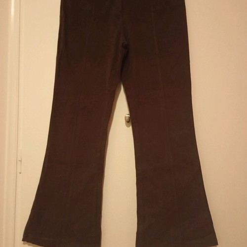 Brown elastic bell-bottom pants like new, size XL