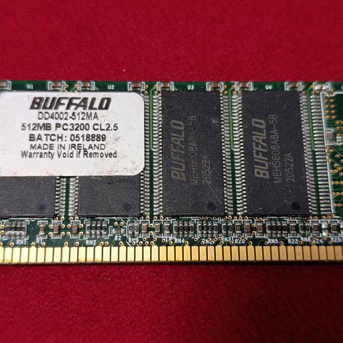Buffalo DDR 512MB RAM used PC3200 400MHz CL2.5