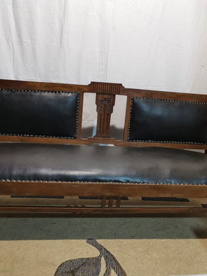 Cafe sofa used, preserved, 1920s with pest control