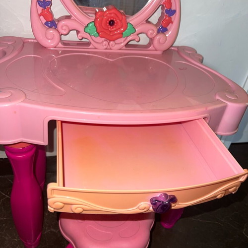 Vanity with Light and Sound Mirror and Used Supermarket Cart