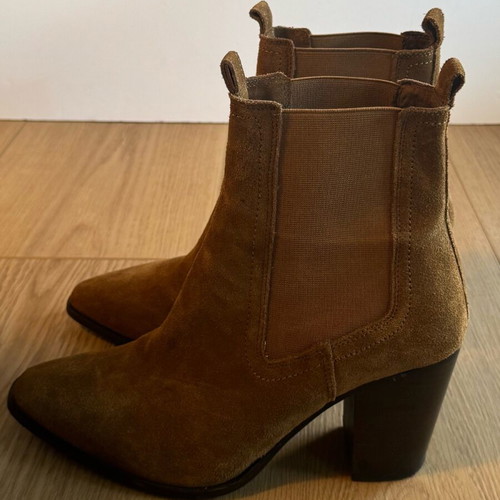 Mango ankle boots used, brown leather suede size 40