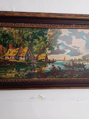 Handmade embroidered painting used 120×70 cm