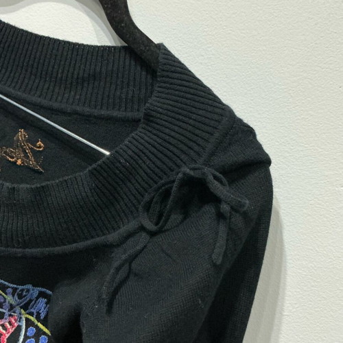 Desigual knitted blouse like new with colorful design, black