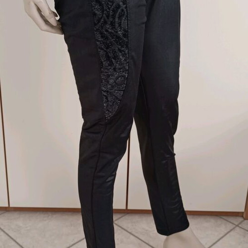 Black women's leatherette-style leggings XL-XXL like new