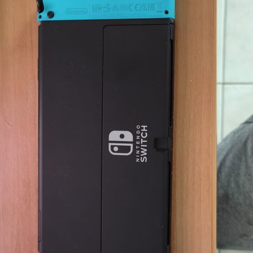 Nintendo Switch OLED console blue and red