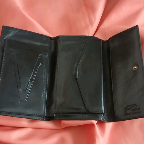 Camel leather black wallet new