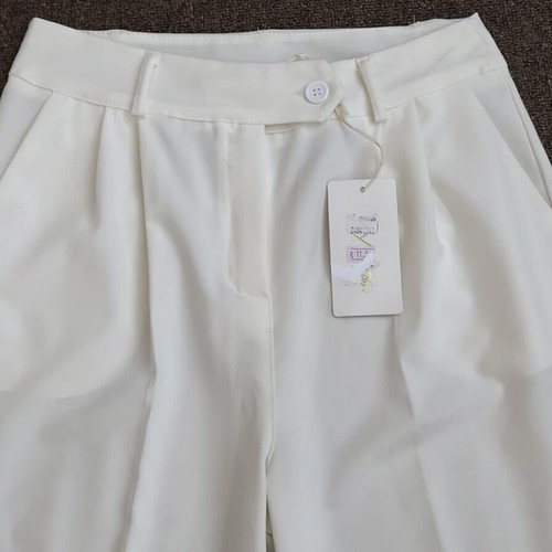 High-waist straight-leg pants vanilla color size M new