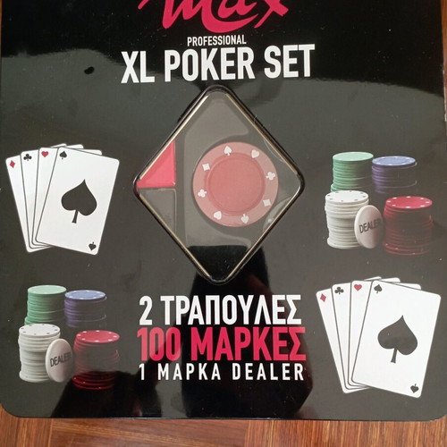 Max Professional XL Poker Set like new with 2 decks and 100 chips