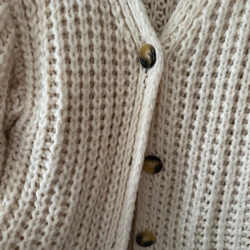 Zara cardigan long thick knit like new, white size M