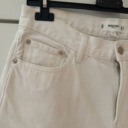 Mango white denim pants like new, size M