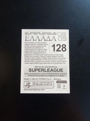 Panini Superleague Ελλάδα 2008-2009 αυτοκόλλητο Νο128 Ουέλινγκτον Θρασύβουλος καινούργιο
