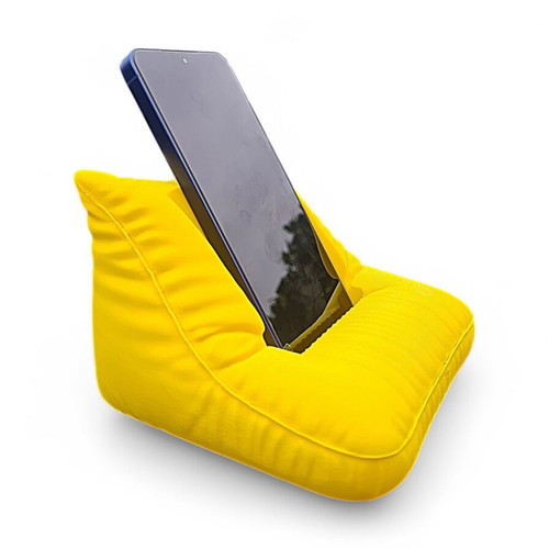 3D Printed Pillow mobile phone stand, yellow