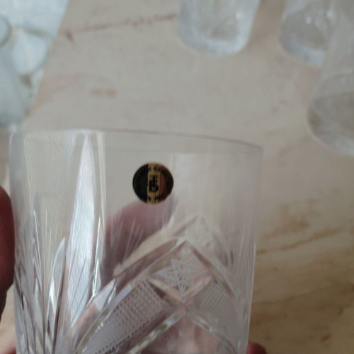 Crystal whiskey glasses new, set of 6