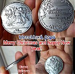 Μεταλλικό Νόμισμα Αναμνηστικό Commemorative Coin Merry Christmas and a happy new year Βαρύ Μεγάλο μέγεθος