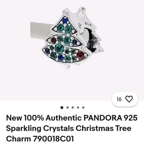 Pandora charm decorated with zircon stones the magic of Christmas like new