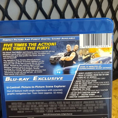 Fast & Furious 5 Blu-ray like new, adventure with subtitles