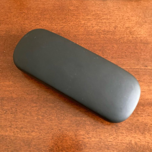 Hard glasses case like new, black with velvet interior lining