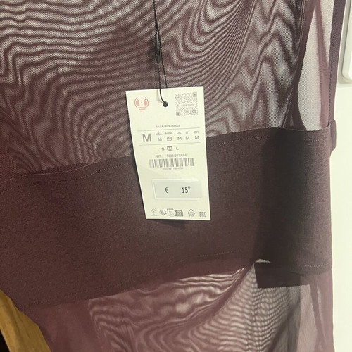 Zara bodysuit, brown and red, size M