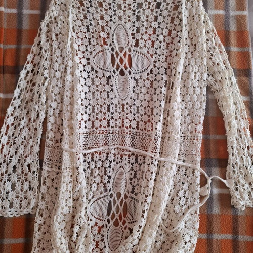 Knitted cream cardigan like new, size XL, 100% cotton