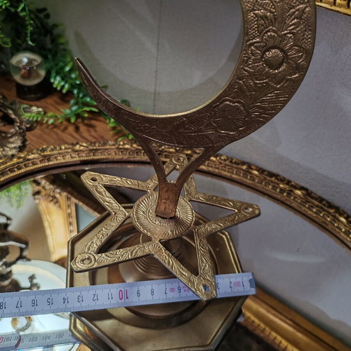 Vintage brass desktop decoration Crescent and Star