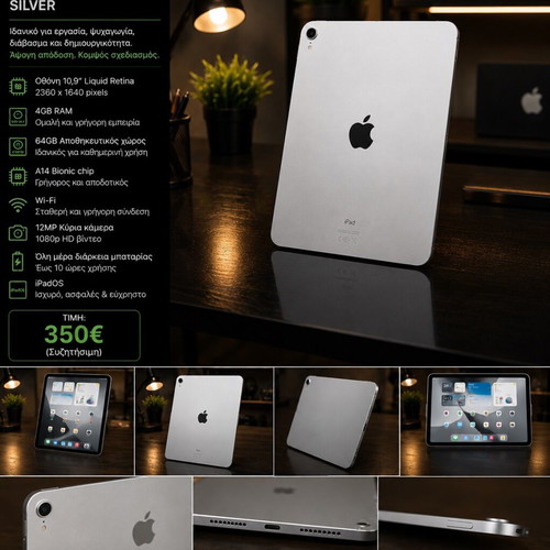 Apple iPad 10th Generation 2022 10.9" 4GB/64GB Silver like new
