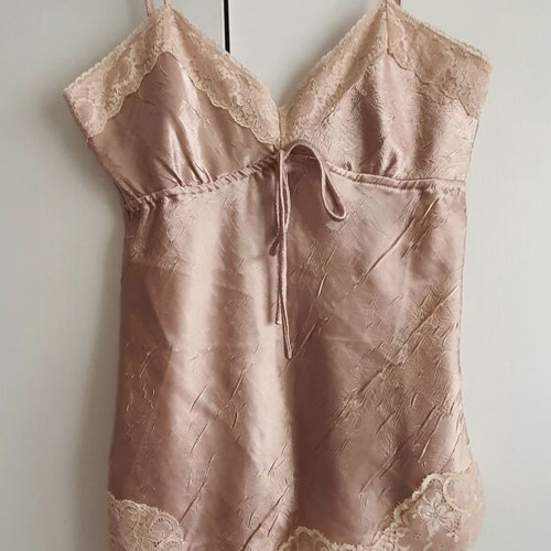 Satin top with lace like new, beige, size S