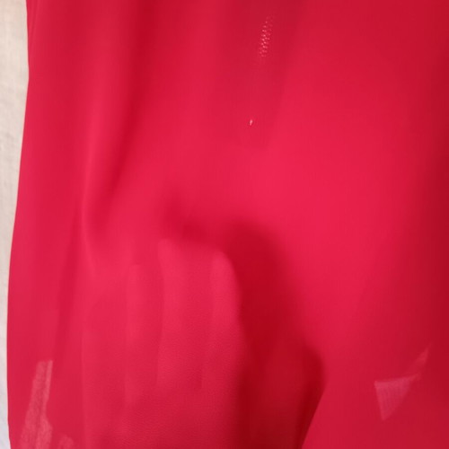 Red transparent blouse medium with front zipper like new