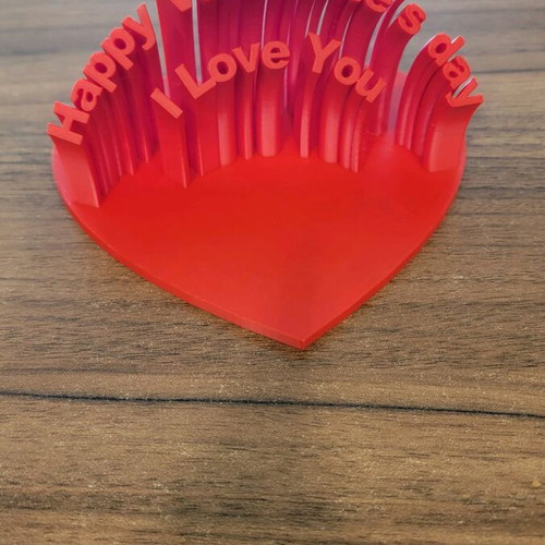 3D Printed Decorative Valentine’s Heart New Red