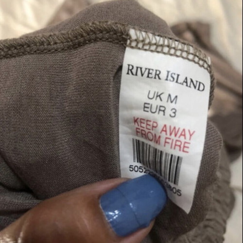 River Island strapless jumpsuit medium, like new, brown-khaki