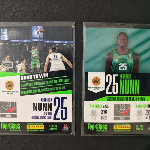 Kendrick Nunn Unbeatable and Master Cards Euroleague 2024/25, like new