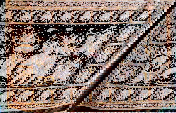 Πίνακας Μπούρμα  2,30 x 1,50  κεντητος ανάγλυφος