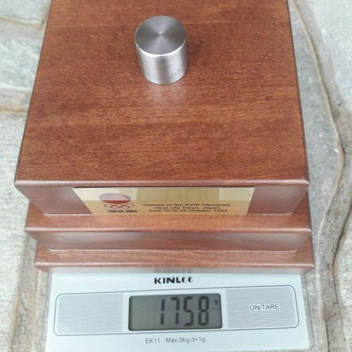 Wooden base for Olympic torch Tokyo 1964 new