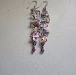 Earrings with iridescent elements like new, length 7cm