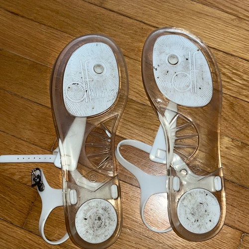 White transparent sandal used, size 40, lightly worn