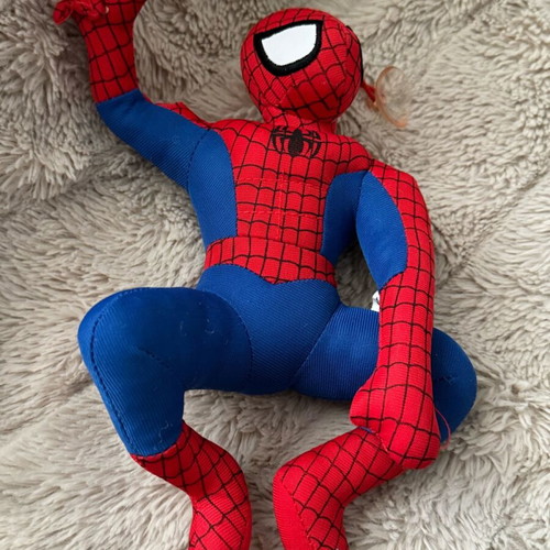 Spiderman plush used with smaller plush gift included