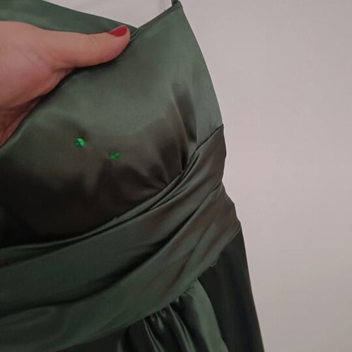 Emerald satin evening dress like new, size S
