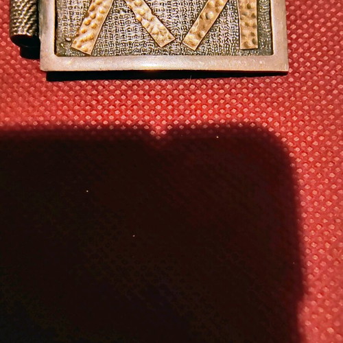 Handmade 925 sterling silver pendant with 4 hammered 14K gold pieces like new, vintage