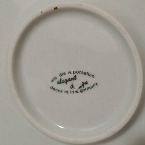 Retro vintage serving platters set of 2, metal and ceramic, used