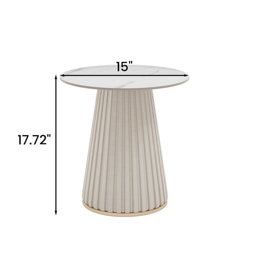 Modern luxury side table with shiny sintered stone, new